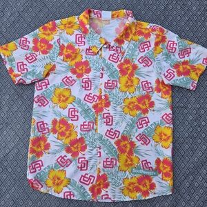 SAN DIEGO PADRES CITY CONNECT HAWAIIAN FLORAL SOUTHWEST LOGO SHIRT SIZE MEDIUM